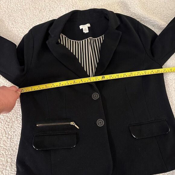 Chicos Women’s Solid Black Blazer Jacket Size 2 (Large) - Picture 9 of 11
